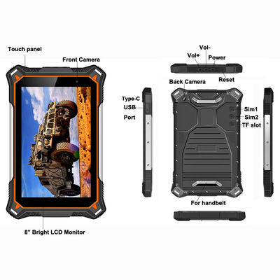 Octa Core Android Rugged Tablet Pc 8 Inch Large Battery 4G LTE NFC IP68 Mini Computer